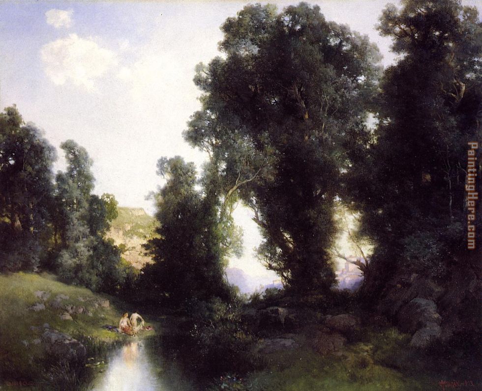 The Bathing Hole, Cuernavaca, Mexico painting - Thomas Moran The Bathing Hole, Cuernavaca, Mexico art painting